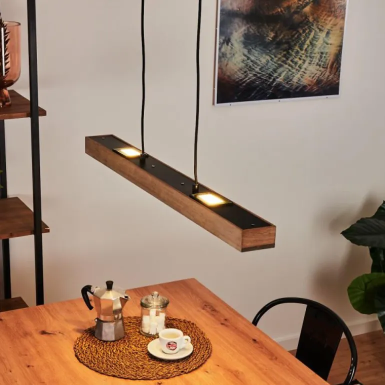Suspension Giresta LED Noir, 6 lumières