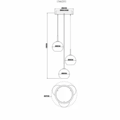 Suspension Globo ADARA Laiton, 3 lumières