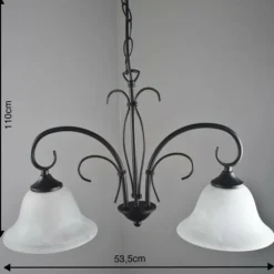 Suspension Globo Aries Noir, Blanc, 2 lumières