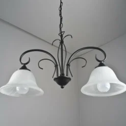 Suspension Globo Aries Noir, Blanc, 2 lumières