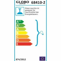Suspension Globo Aries Noir, Blanc, 2 lumières