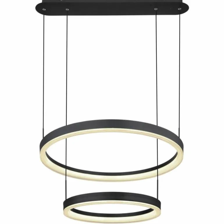 Suspension Globo AUGUSTO LED Or, Noir, 2 lumières, Télécommandes, Changeur de couleurs