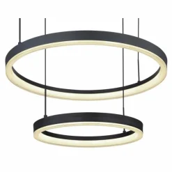 Suspension Globo AUGUSTO LED Or, Noir, 2 lumières, Télécommandes, Changeur de couleurs