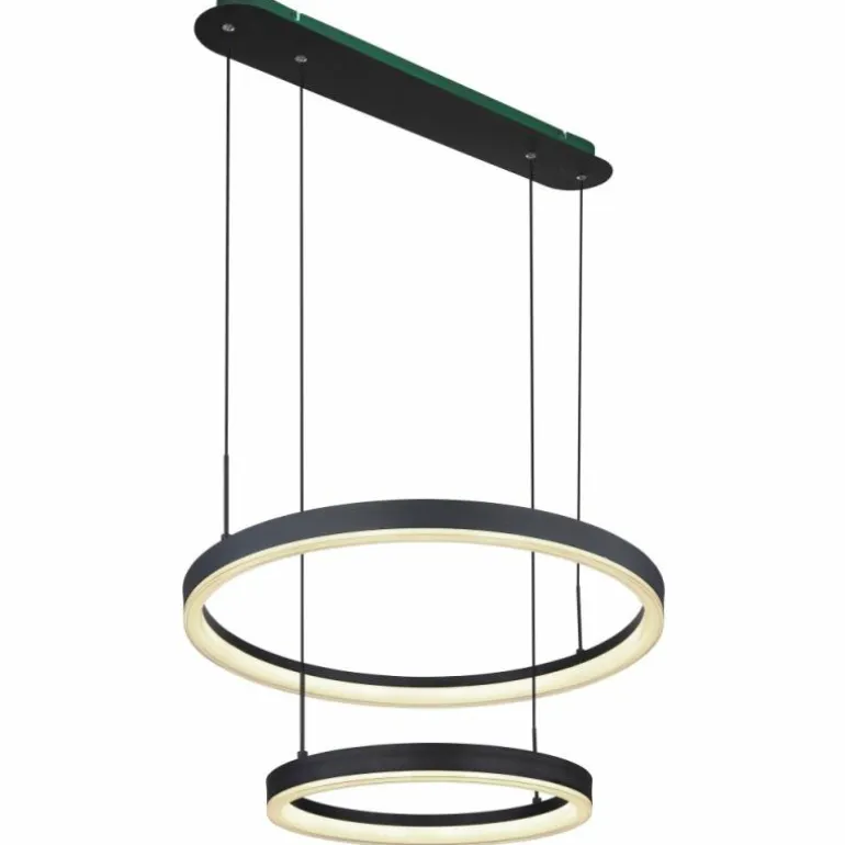 Suspension Globo AUGUSTO LED Or, Noir, 2 lumières, Télécommandes, Changeur de couleurs