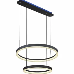 Suspension Globo AUGUSTO LED Or, Noir, 2 lumières, Télécommandes, Changeur de couleurs