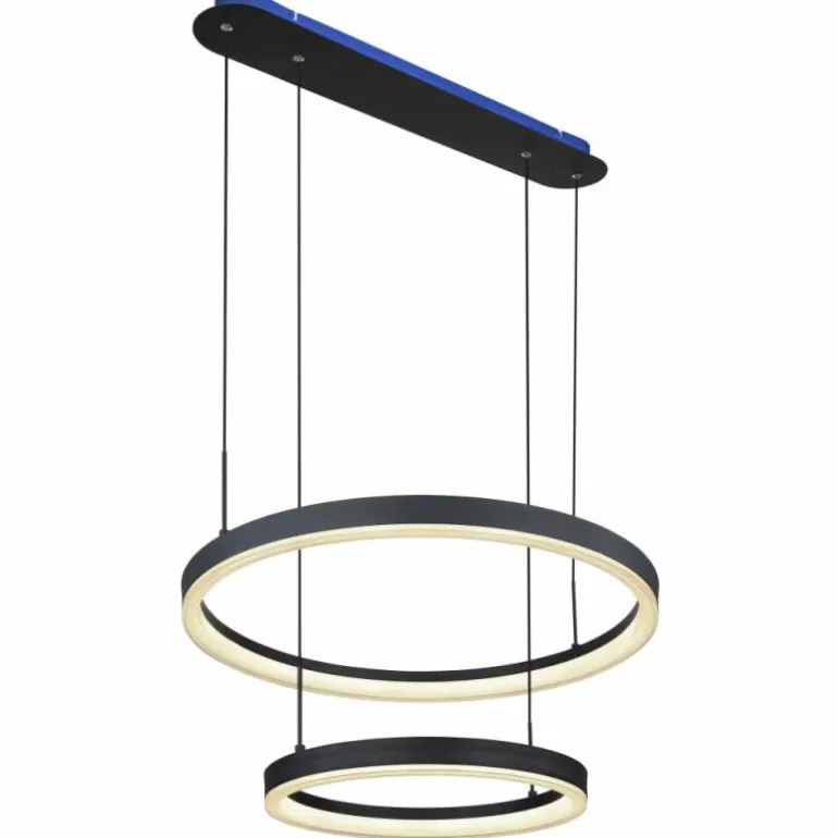 Suspension Globo AUGUSTO LED Or, Noir, 2 lumières, Télécommandes, Changeur de couleurs
