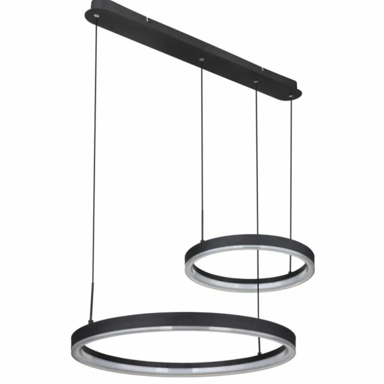 Suspension Globo AUGUSTO LED Or, Noir, 2 lumières, Télécommandes, Changeur de couleurs