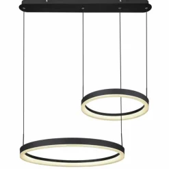 Suspension Globo AUGUSTO LED Or, Noir, 2 lumières, Télécommandes, Changeur de couleurs
