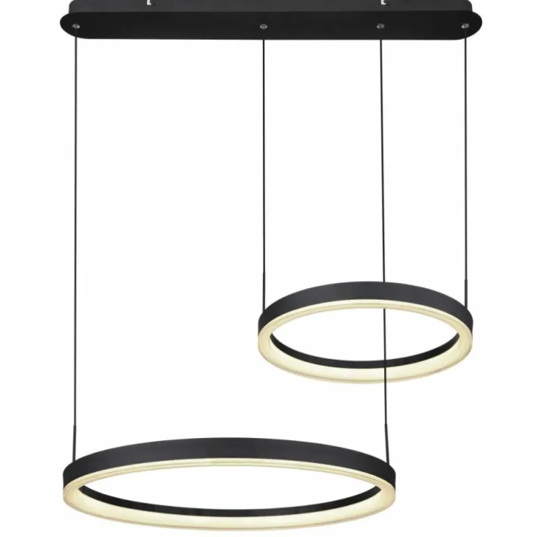 Suspension Globo AUGUSTO LED Or, Noir, 2 lumières, Télécommandes, Changeur de couleurs