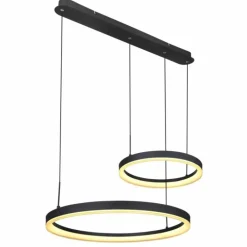 Suspension Globo AUGUSTO LED Or, Noir, 2 lumières, Télécommandes, Changeur de couleurs