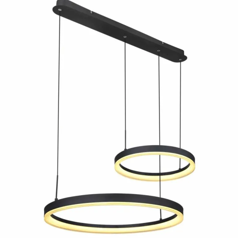 Suspension Globo AUGUSTO LED Or, Noir, 2 lumières, Télécommandes, Changeur de couleurs