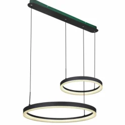 Suspension Globo AUGUSTO LED Or, Noir, 2 lumières, Télécommandes, Changeur de couleurs