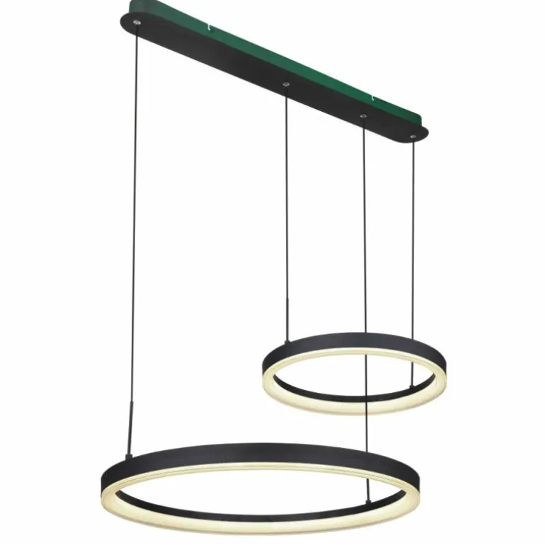 Suspension Globo AUGUSTO LED Or, Noir, 2 lumières, Télécommandes, Changeur de couleurs
