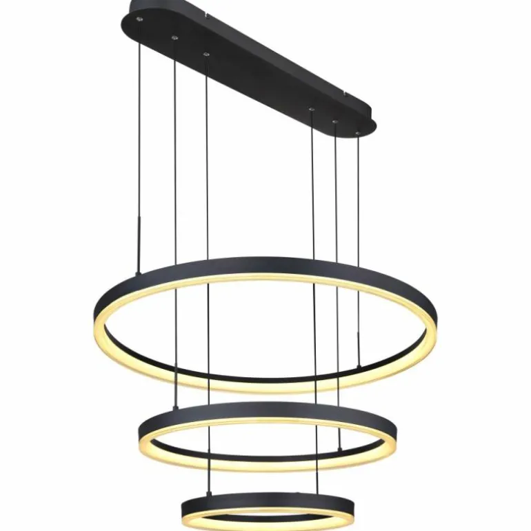 Suspension Globo AUGUSTO LED Or, Noir, 2 lumières, Télécommandes, Changeur de couleurs