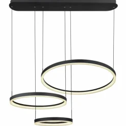 Suspension Globo AUGUSTO LED Or, Noir, 2 lumières, Télécommandes, Changeur de couleurs