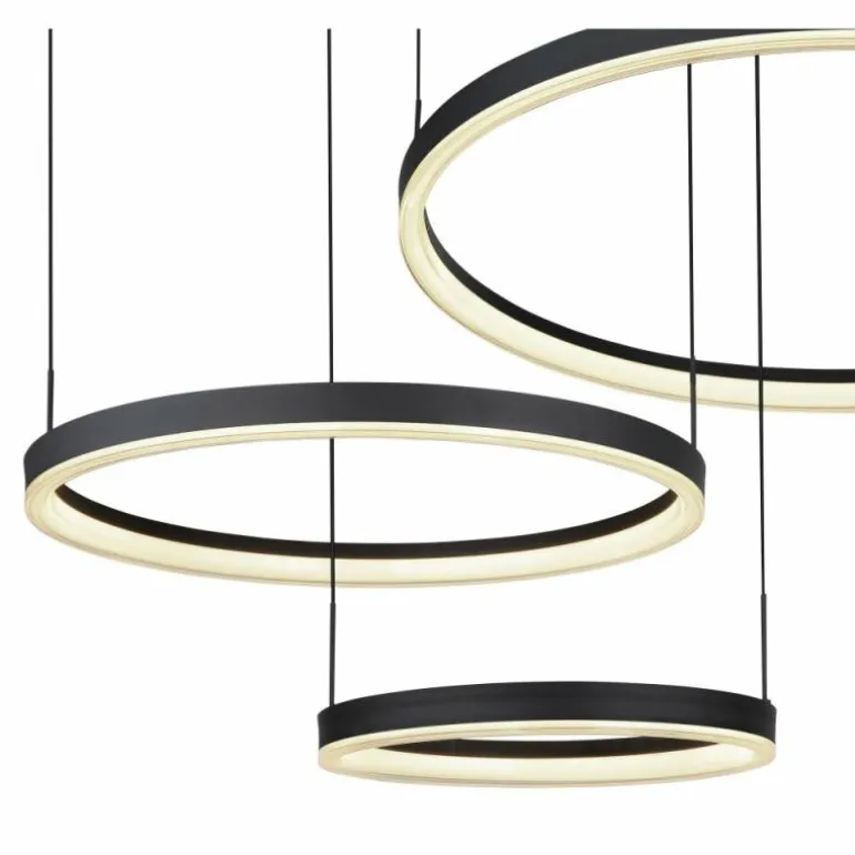 Suspension Globo AUGUSTO LED Or, Noir, 2 lumières, Télécommandes, Changeur de couleurs