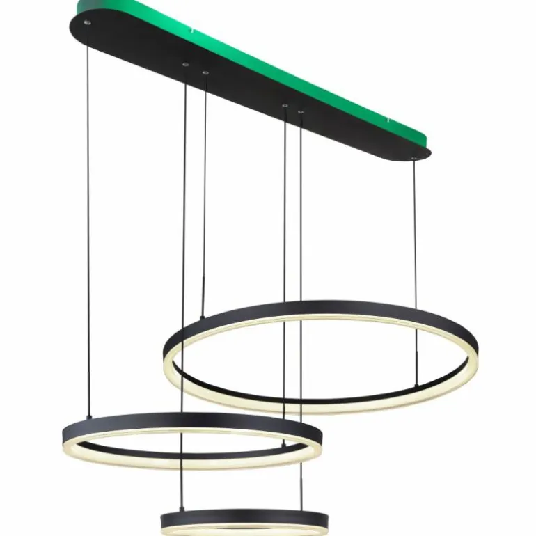 Suspension Globo AUGUSTO LED Or, Noir, 2 lumières, Télécommandes, Changeur de couleurs