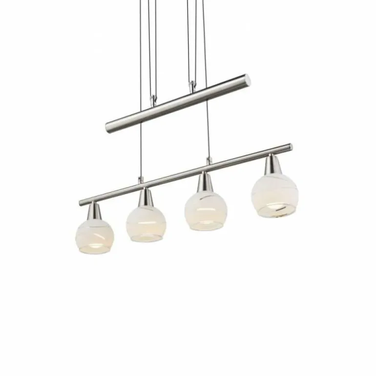 Suspension Globo Elliott LED Nickel mat, 4 lumières
