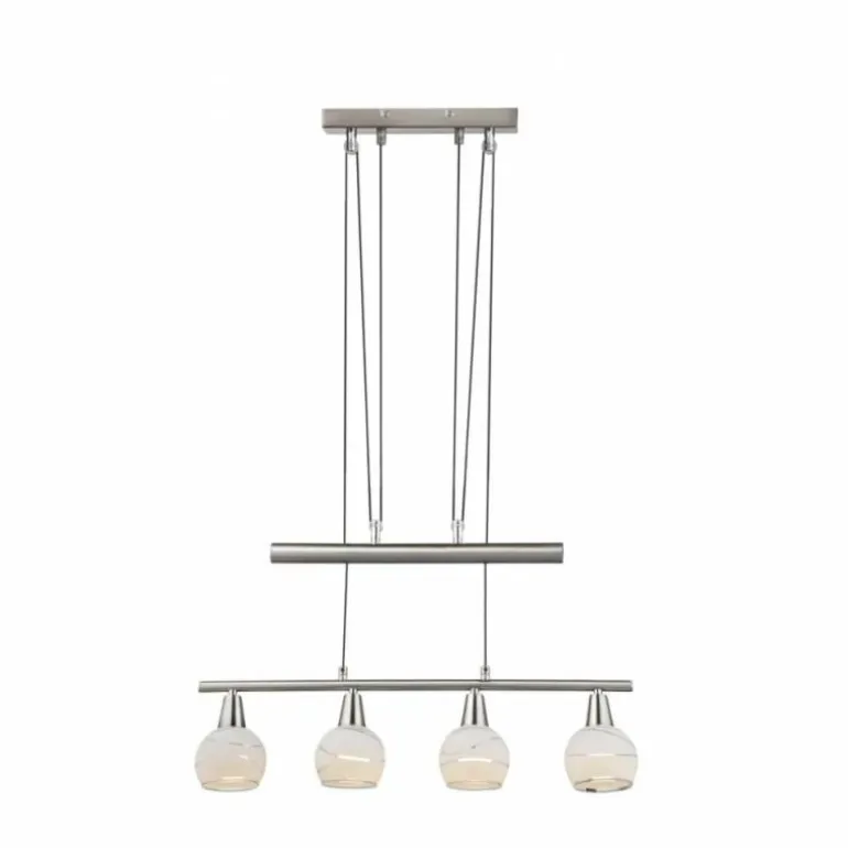 Suspension Globo Elliott LED Nickel mat, 4 lumières