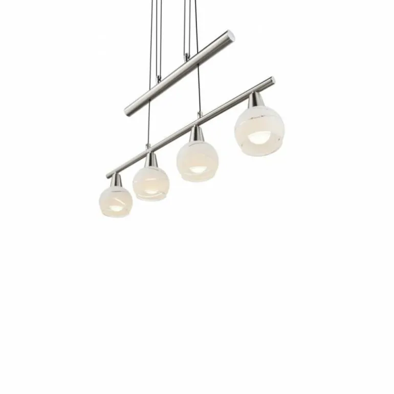 Suspension Globo Elliott LED Nickel mat, 4 lumières