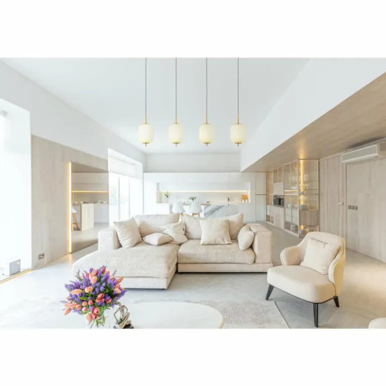 Suspension Globo EWALD LED Laiton, 4 lumières