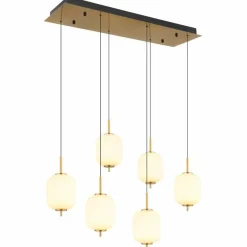 Suspension Globo EWALD LED Laiton, 6 lumières