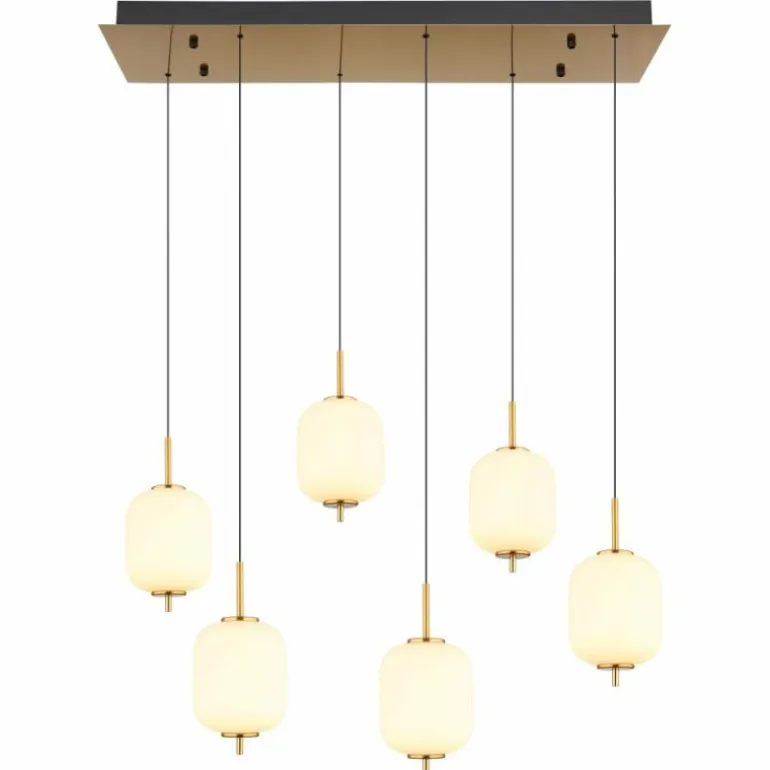 Suspension Globo EWALD LED Laiton, 6 lumières