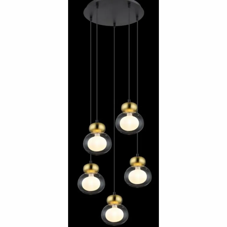 Suspension Globo JAUCY Bronze, Noir, 5 lumières