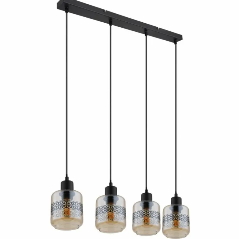 Suspension Globo LAZARUS Noir, 4 lumières