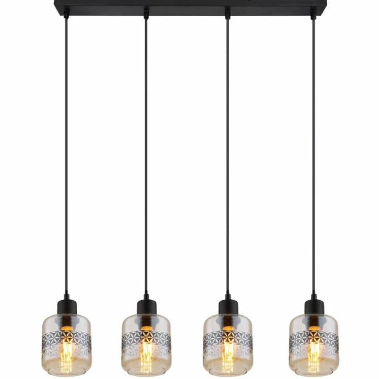 Suspension Globo LAZARUS Noir, 4 lumières