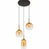 Suspension Globo LOPUSA Laiton, Noir, 3 lumières