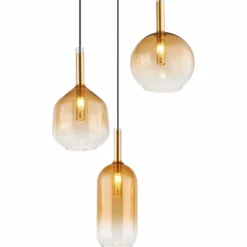 Suspension Globo LOPUSA Laiton, Noir, 3 lumières