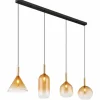 Suspension Globo LOPUSA Laiton, Noir, 4 lumières