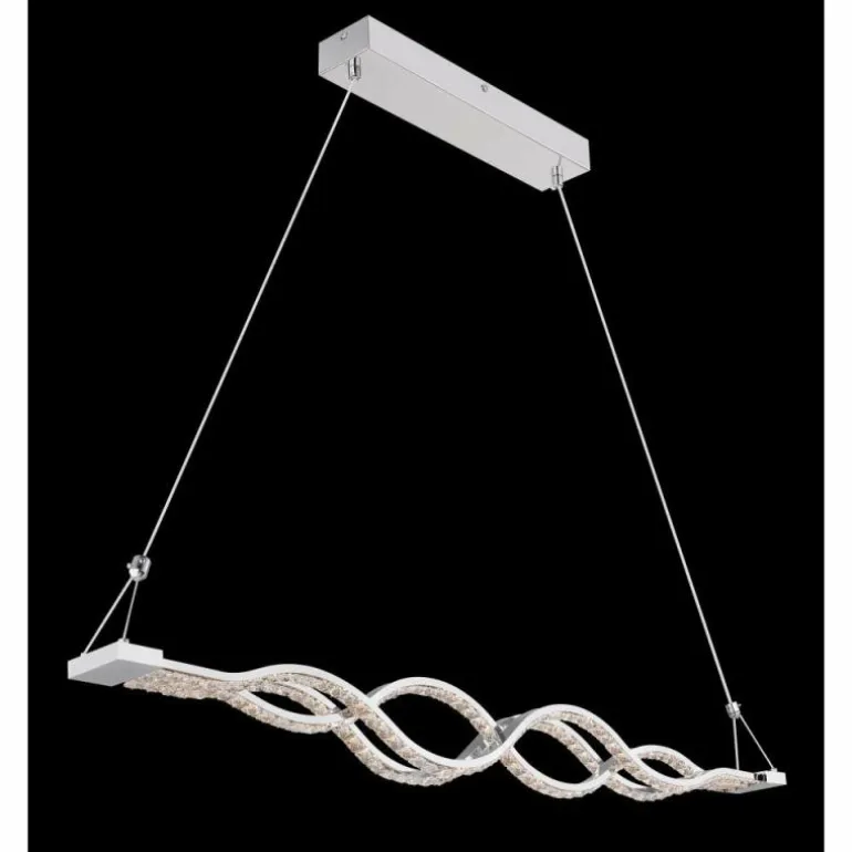 Suspension Globo PILLA LED Chrome, 1 lumière, Télécommandes