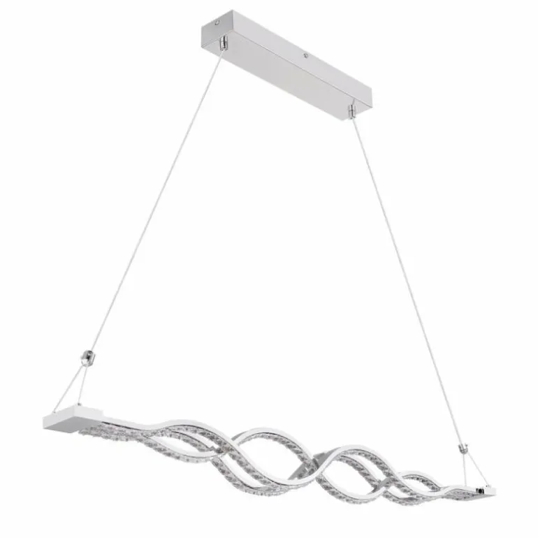 Suspension Globo PILLA LED Chrome, 1 lumière, Télécommandes