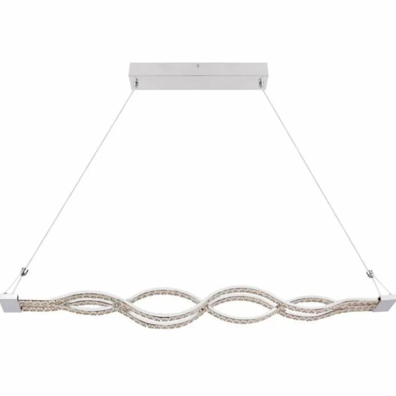 Suspension Globo PILLA LED Chrome, 1 lumière, Télécommandes