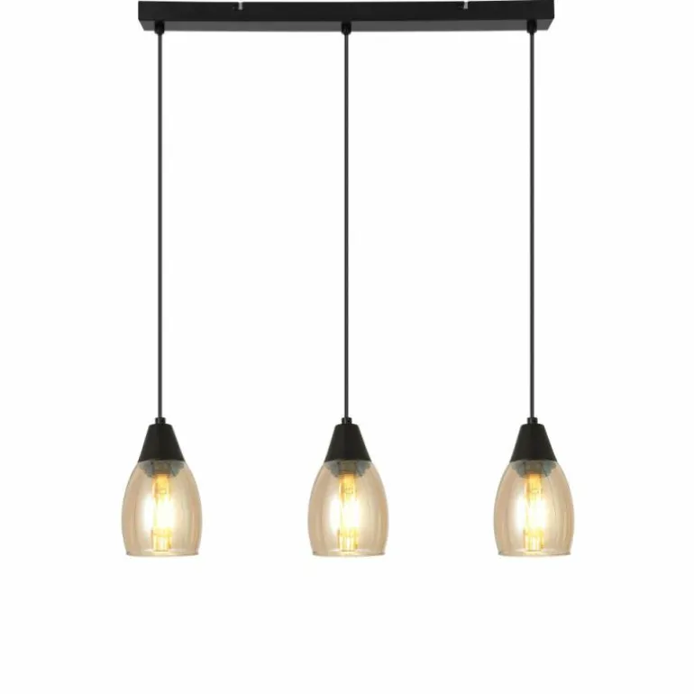 Suspension Globo REID Noir, 3 lumières