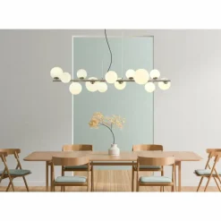Suspension Globo RIHA LED Nickel mat, 13 lumières