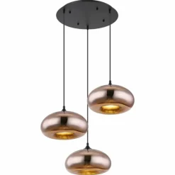 Suspension Globo SELLY Noir, 3 lumières