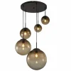 Suspension Globo VARUS Brun, Noir, 5 lumières