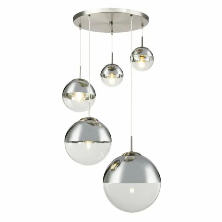 Suspension Globo VARUS Nickel mat, 5 lumières