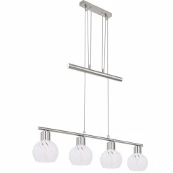 Suspension Globo WILLY Nickel mat, 4 lumières