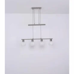 Suspension Globo WILLY Nickel mat, 4 lumières