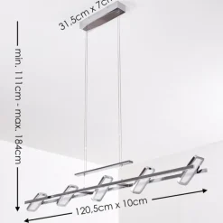 Suspension Gravendal LED Chrome, 5 lumières
