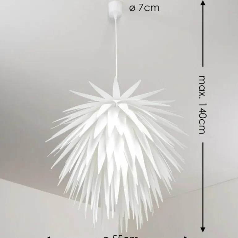 Suspension Grinder Blanc, 1 lumière