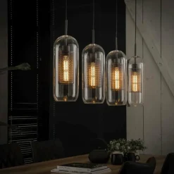 Suspension Hoefhaven Zingué, 4 lumières