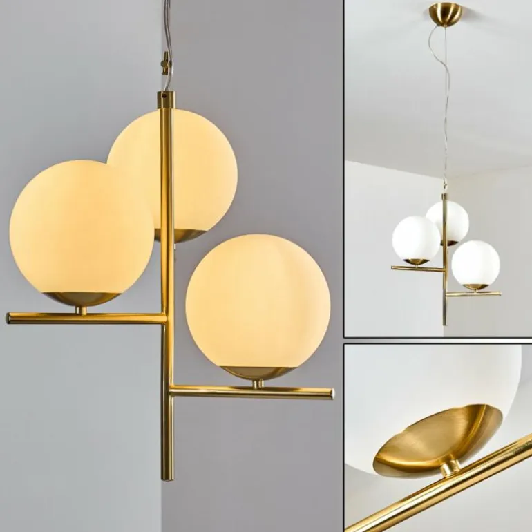 Suspension Hogatza Laiton, 3 lumières