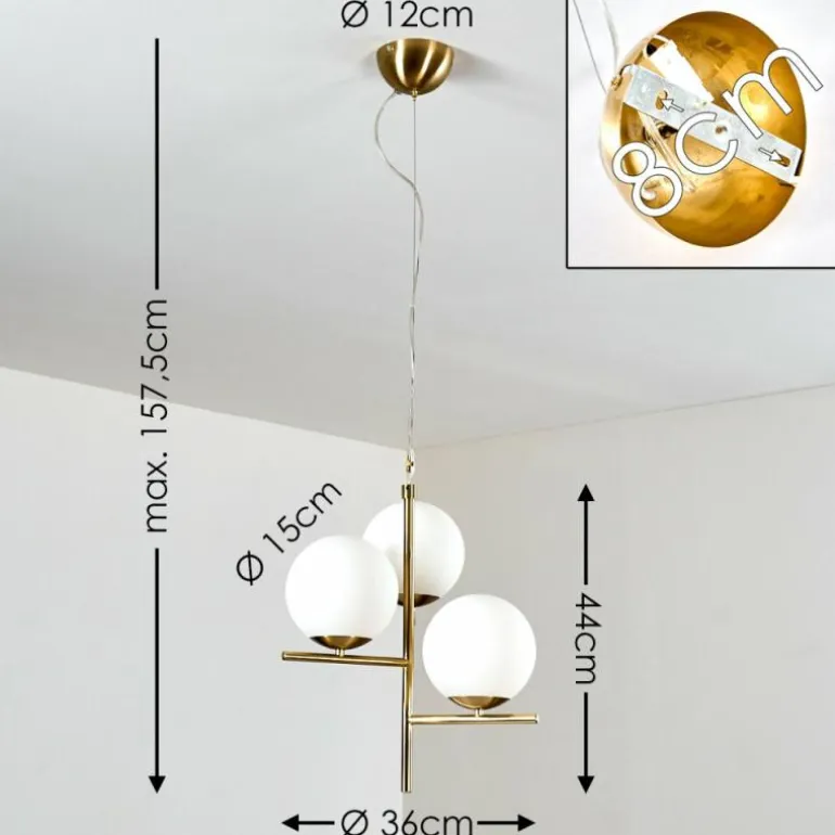 Suspension Hogatza Laiton, 3 lumières
