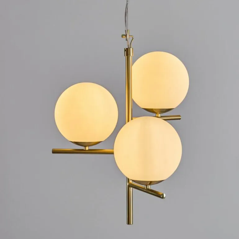 Suspension Hogatza Laiton, 3 lumières