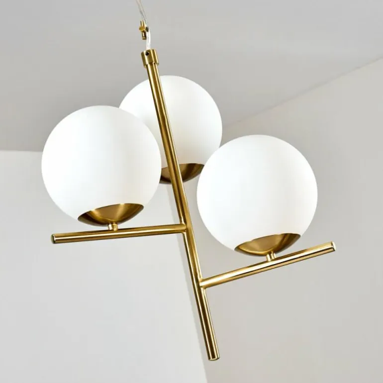 Suspension Hogatza Laiton, 3 lumières